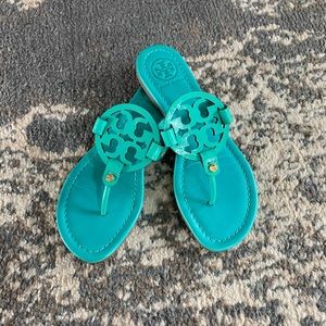 Tori Burch teal sandals